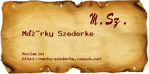 Márky Szederke névjegykártya